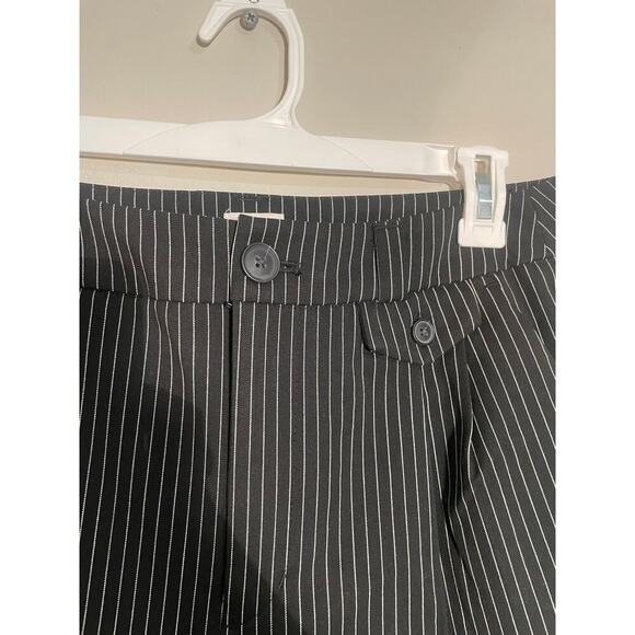 A New Day Black and White Pinstriped High Waisted Wide Leg Trouser Pants - Picture 6 of 11